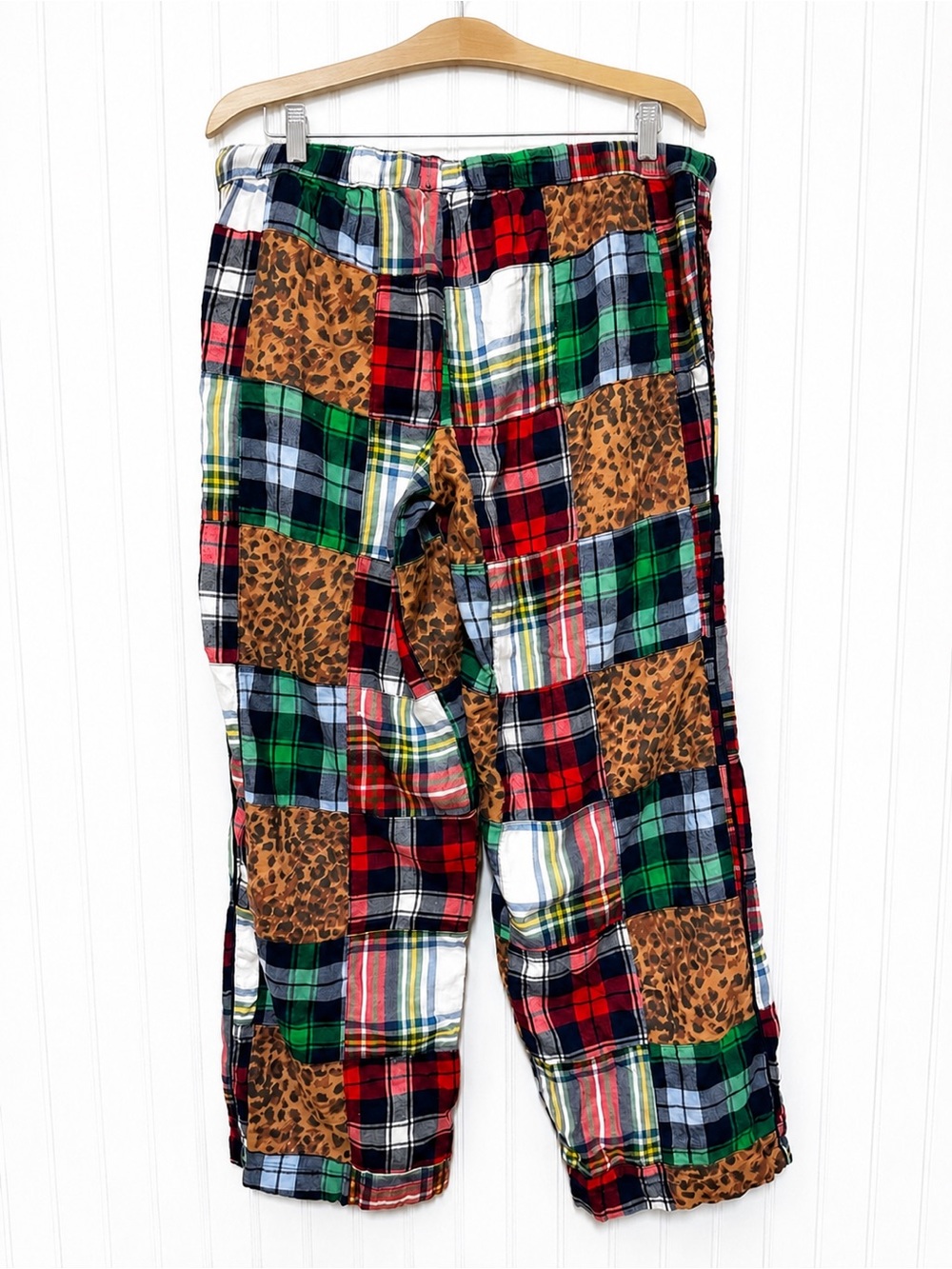 Aerie Women's Patchwork Size L Sleep Pajama Pants Flannel Lounge Pull On Pockets - Picture 2 of 7